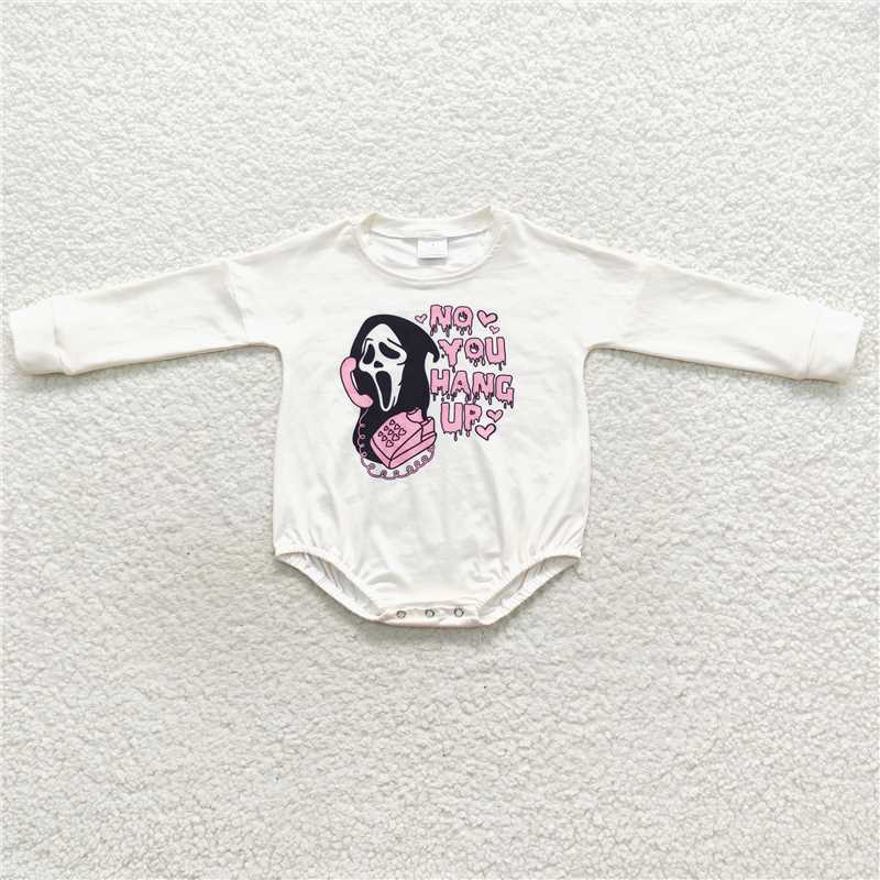 RTS LR0533 Hang up Mask Ghost White Long Sleeve Jumpsuit