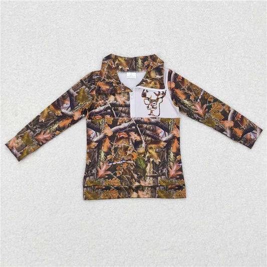 BT0331  Baby Boys Camo Hunting Deer Zip Pullover Jackets Tops