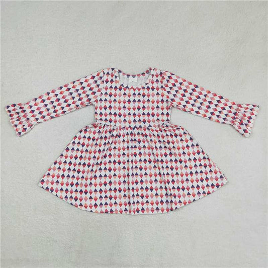 9.16 RTS NO MOQ （In stock）G6-16-4/ Baby Girls Winter Dress Baby Girls colorful plaid knee-length Dresses