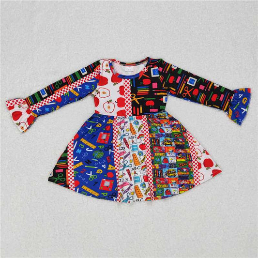 9.16 RTS NO MOQ （In stock）G6-11-4 Baby Girls Winter Dress Baby Girls school supplies apple knee-length Dresses