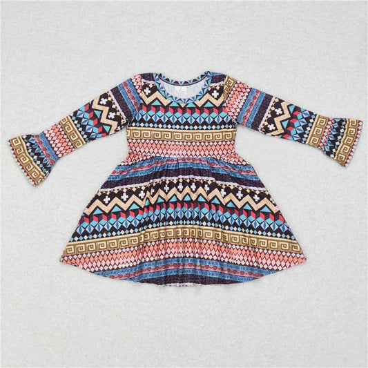 9.22 RTS NO MOQ（In stock）G6-11-2] Baby Girls Winter Dress Retro diamond plaid long-sleeved dress