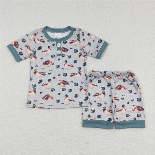 BSS0282 Baby Boys Duck Hunting Short Sleeve Tops Shorts Clothing Sets