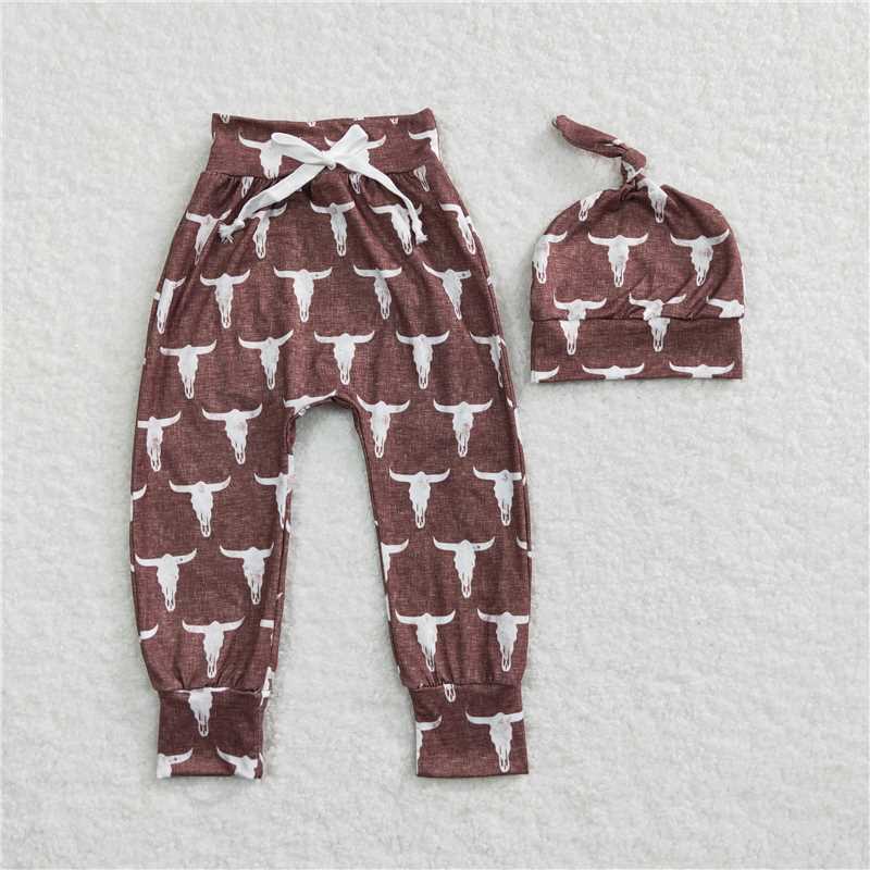 P0273  Baby Boys Cow Western Hats Pants Sets