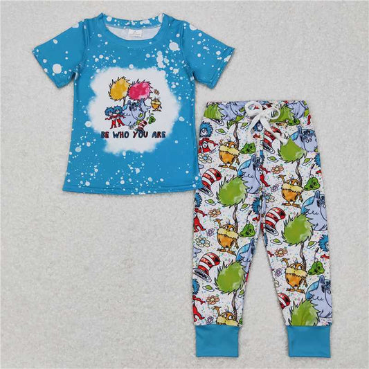 BSPO0175 Baby Boys Dr Reading Short Sleeve Top Pants Clothes Sets