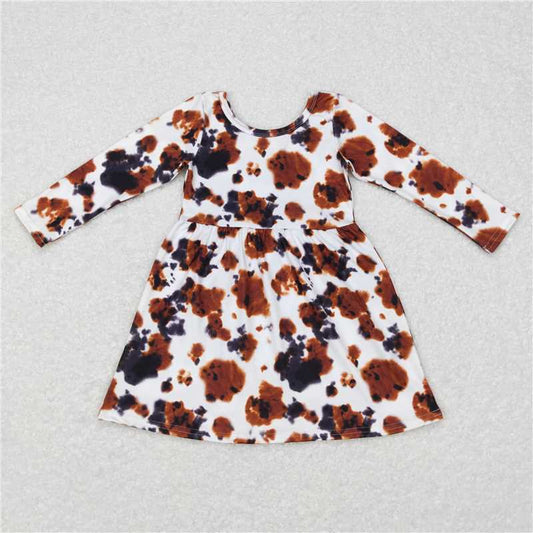 GLD0226  Baby Girls Western Cowhide Knee Length Dresses