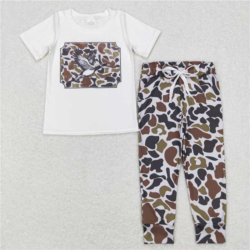 BSPO0199 Baby Boys Camo Duck Shirt Jogger Pants Clothes Sets