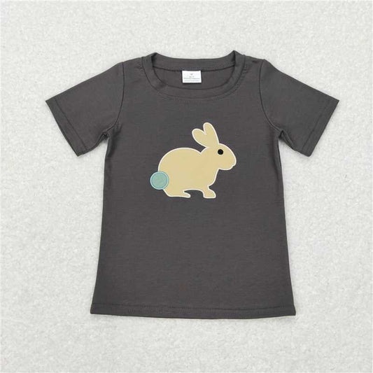 BT0444 Sibling Boys Baby Girls Easter Cotton Embroidery Short Sleeve Shirt Tops