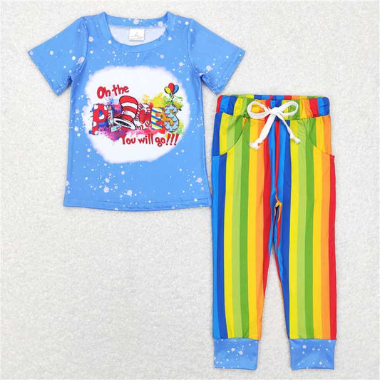 BSPO0176 Baby Boys Dr Reading Shirt Stripes Pocket Pants Clothes Sets