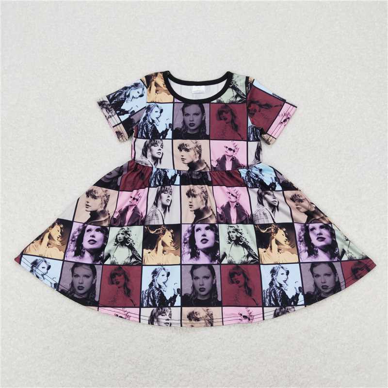 Baby Girls Female Singer Concert Collection Short Sleeve Dress