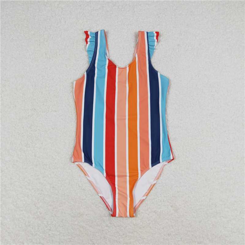 S0341  Mommy and Me Adult Baby Girls Summer Stripes Swimsuits