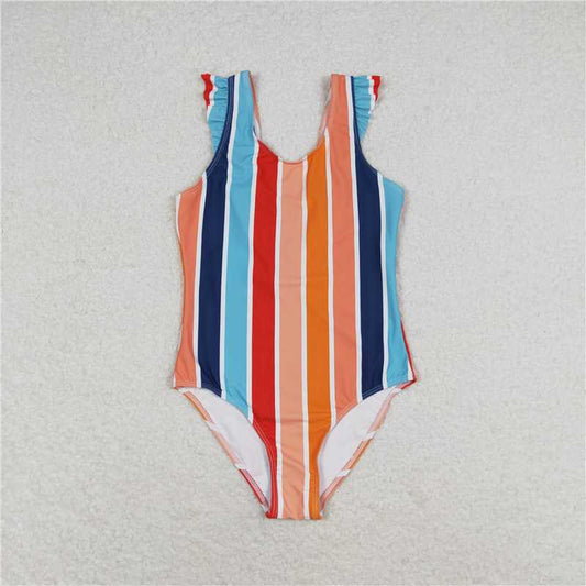 S0341  Mommy and Me Adult Baby Girls Summer Stripes Swimsuits