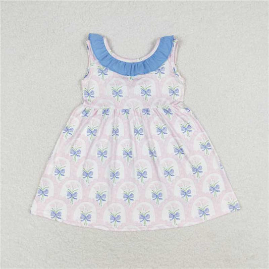 GSD0909  Short sleeves cross plaid ruffle girls dresses