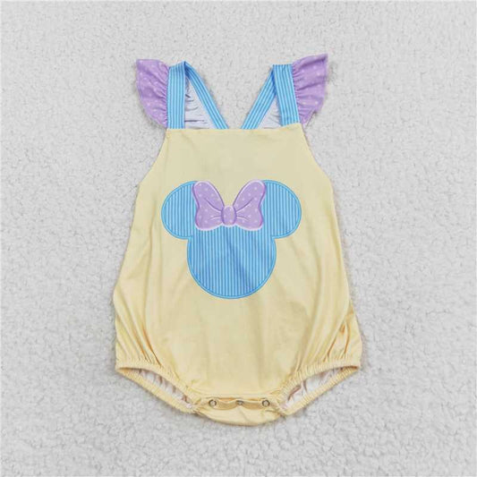 SR1560   Baby Girls Mouse Head Summer Ruffle Rompers