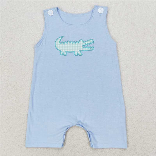 SR1625 Baby Boys Sleeveless Crocodile Summer Rompers