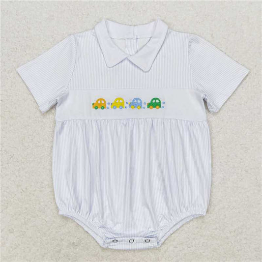 SR1077 Baby Infant Boys Colorful Cars Summer Rompers