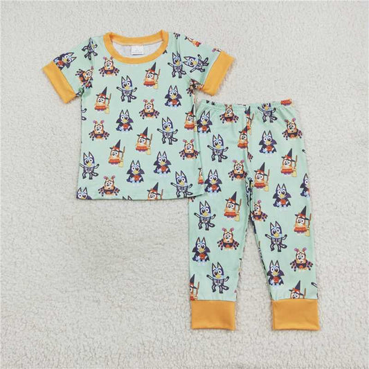 BSPO0408 Baby Girls Halloween Dogs Sibling Boys Pajamas Clothes Sets