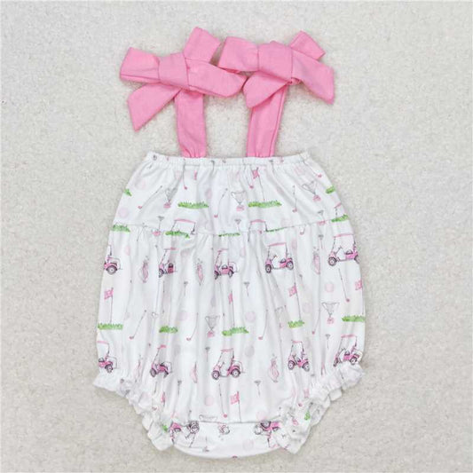 SR1069 Baby Infant Girls Glof Pink Straps Rompers