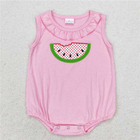 SR1649  Baby Girls Watermelon Summer Sibling Sister Rompers Clothes Sets
