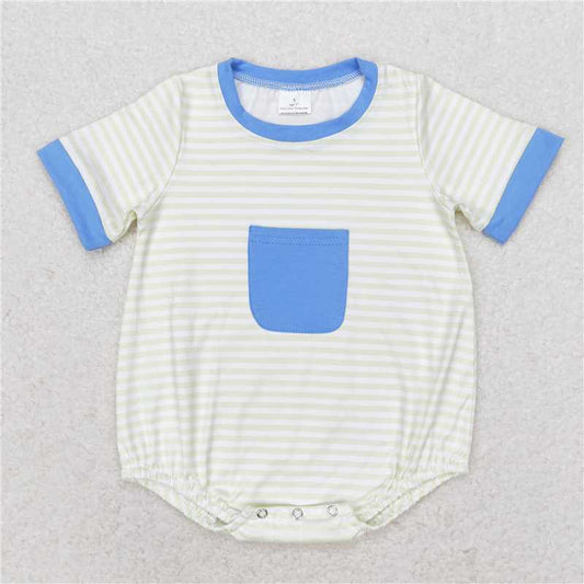 SR1840  Baby Infant Boys Pocket Short Sleeve Rompers