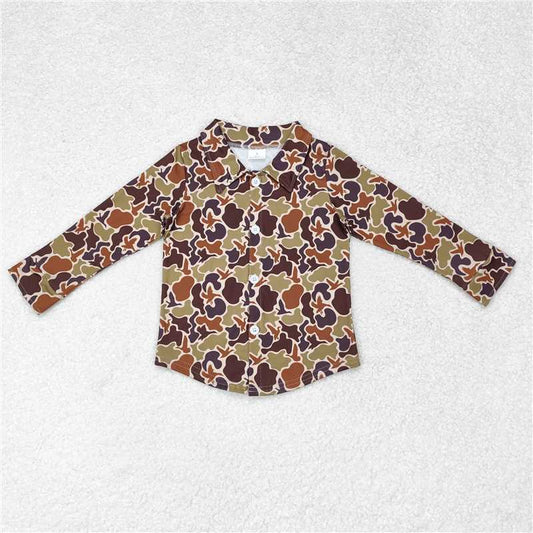 BT0761  Baby Boys Camo Hunting Button Ups Long Sleeve Tee Shirts Tops