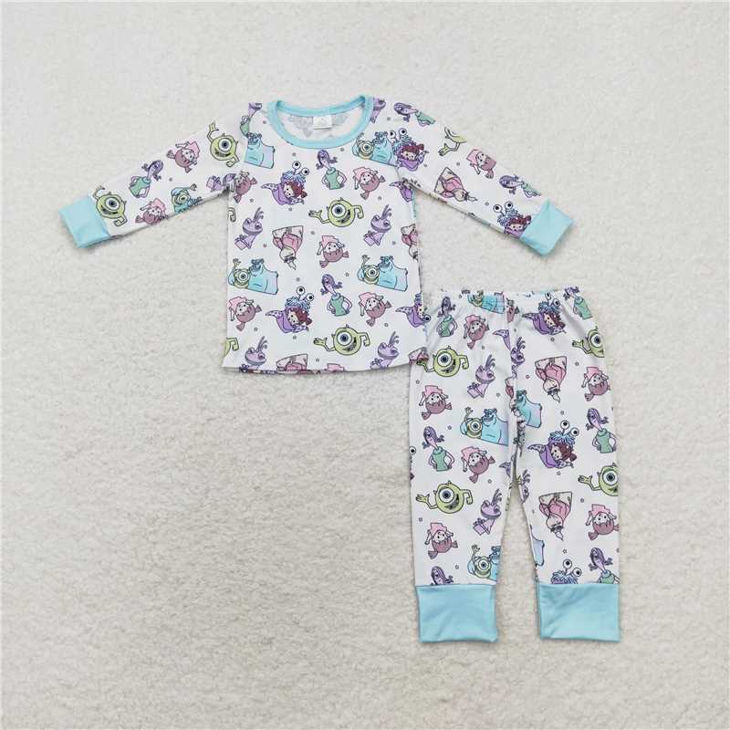 BLP0631Long sleeves monster kids boys pajamas