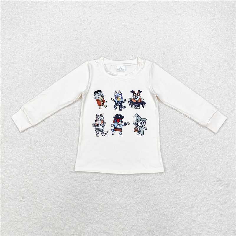 GT0701  Baby Kids Halloween Dogs Long Sleeve Tee Shirts Tops