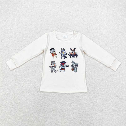 GT0701  Baby Kids Halloween Dogs Long Sleeve Tee Shirts Tops