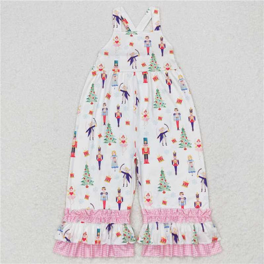 11.18 RTS NO MOQ （In stock）SR1931 Baby Girls Christmas Soldier Ruffle Straps Jumpsuits