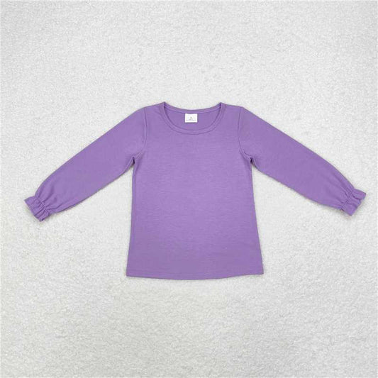 GT0645  Baby Girls Purple Long Sleeve Tee Shirts Tops