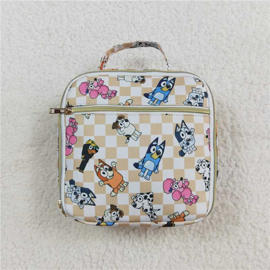 BA0250  Baby Kids Dogs Checkered Lunch Dinner Picnic Bags Boxes