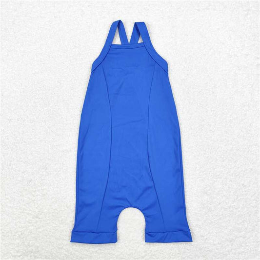S0452  Sibling Girls Blue Active Wear Athletic Jumpsuits Skorts Clothes Sets