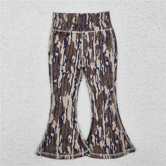 P0691  Baby Girls Bottomland Camo Yoga Active Wear Bell Bottoms Pants