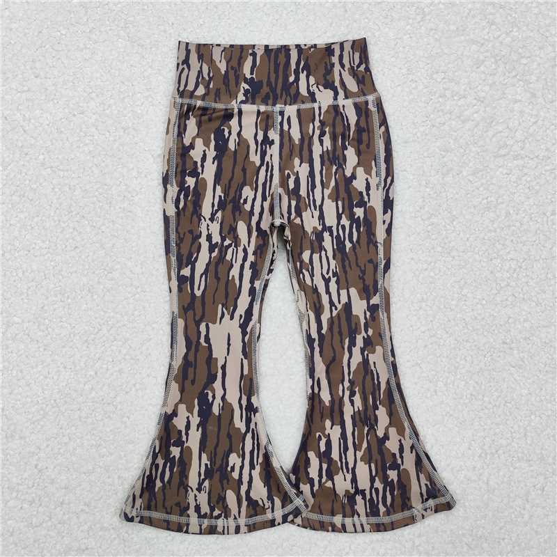 P0691 Bottomland camo baby girls yoga flare pants