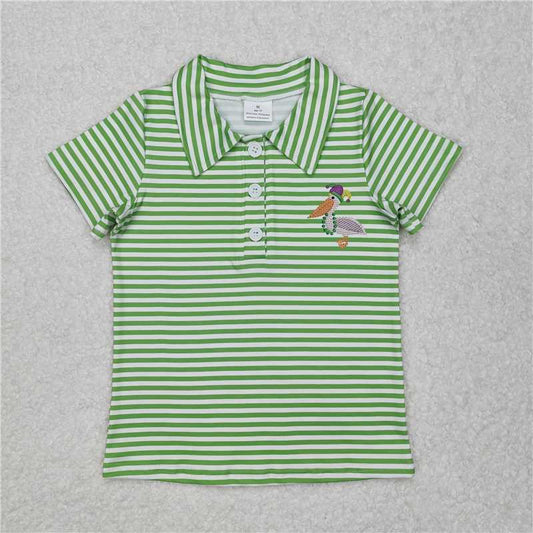 12.19 RTS NO MOQ （In stock）BT1094 Baby Boys Green Bird Short Sleeve Tee Shirts Tops