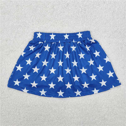 1.7 RTS NO MOQ （In stock）GLK0051 4th of July Baby Girls 4th Of July Stars Stripes Summer Skort Skirts