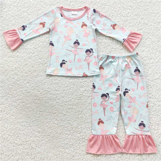 GLP0647Long sleeves dance ballet baby girls pajamas