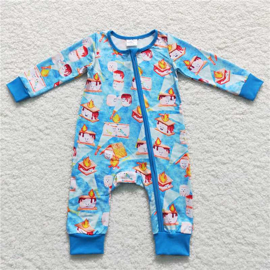 RTS LR0617 Flashlight torch cup blue zipper long-sleeved jumpsuit