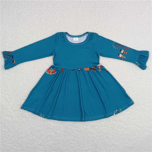 9.18 RTS NO MOQ（In stock）G6-1-5\ Baby Girls Winter Dress Boys and girls navy blue long-sleeved dress