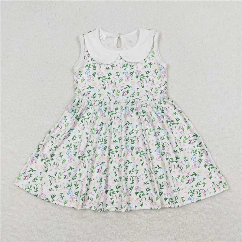 GSD0885   Sleeveless floral baby girls summer dress