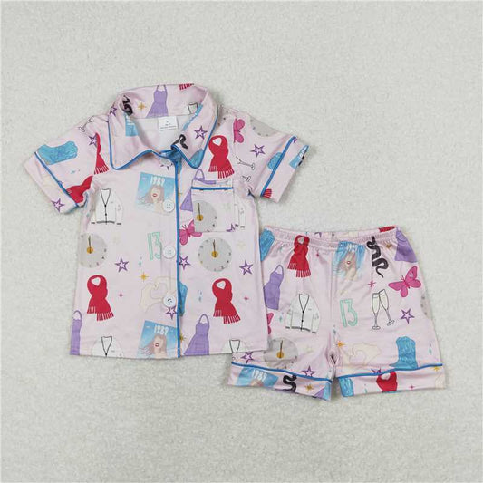Baby Girls One Shoulder Top Brown Mouse Skirts Clothes Sets