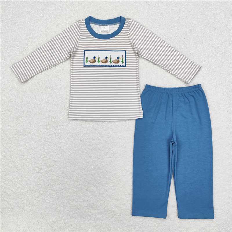 BLP0456Duck stripe top pants kids boys clothes