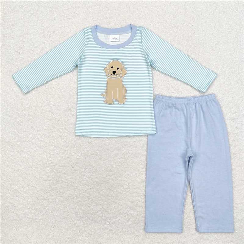 BLP0592Stripe dog top pants kids boys clothing