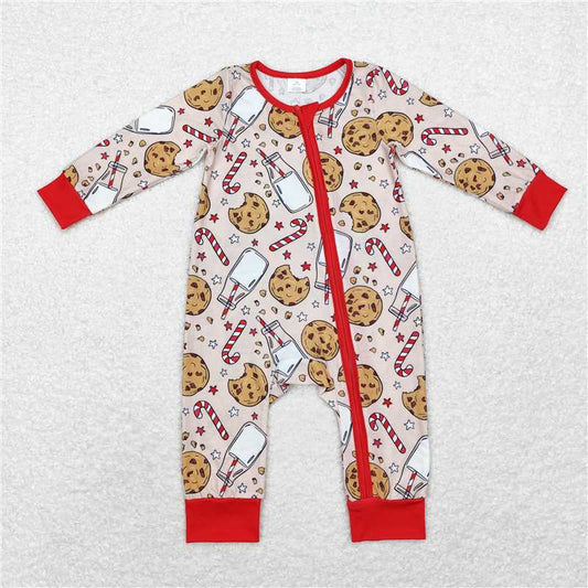 RTS LR1426 Modal Milk Biscuit Zipper Long Sleeve Bodysuit