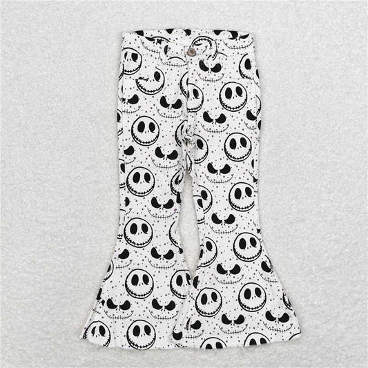 P0488  Baby Girls Halloween Black Face Denim Pants Jeans