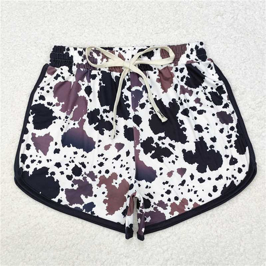 SS0370  Adult Women Cowhide Print Western Summer Shorts