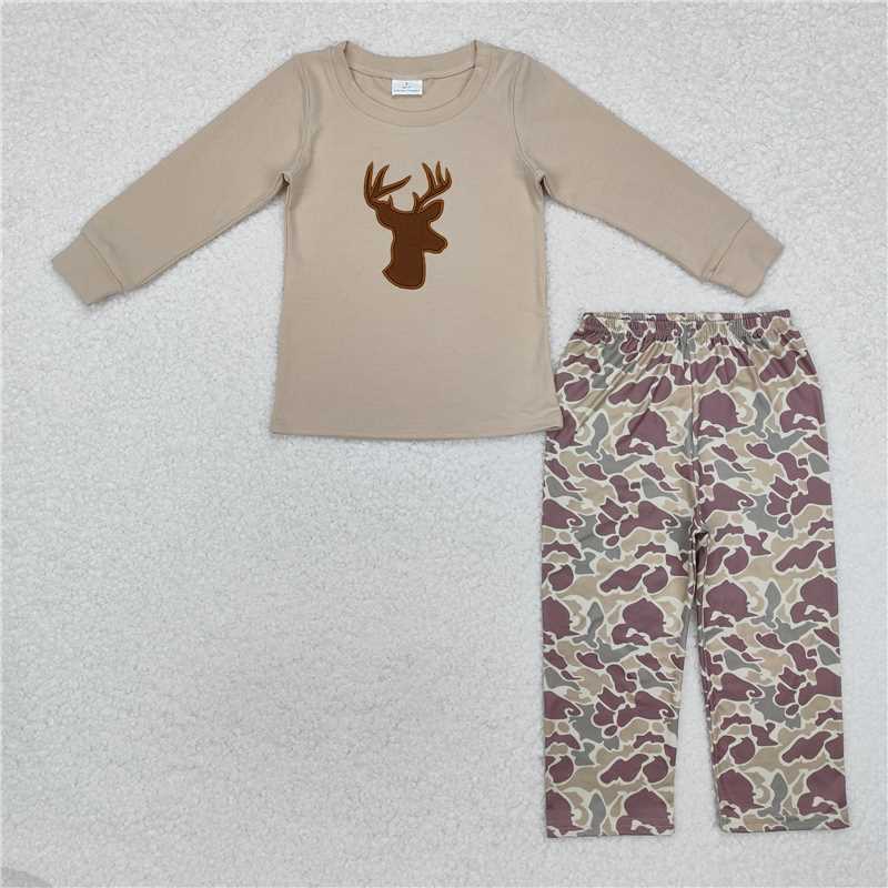 BLP0530Long sleeves deer top camo pants boys hunting clothes