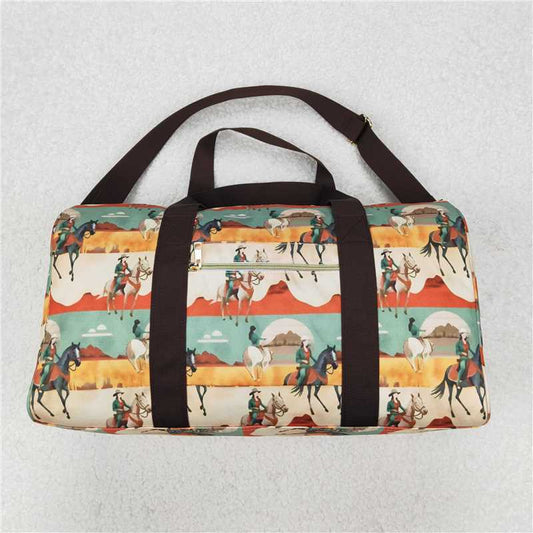 USA Warehouse (IN STOCK) BA0265 Brown horse rodeo western duffel bag