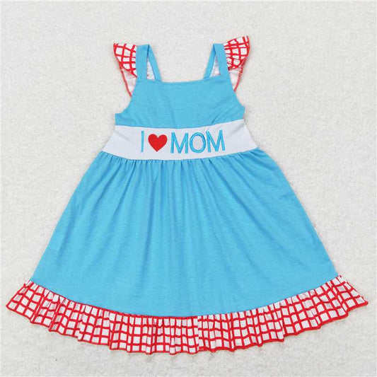 GSD0594   Baby Girls Toddler I Love Mom Flutter Sleeve Sibling Designs