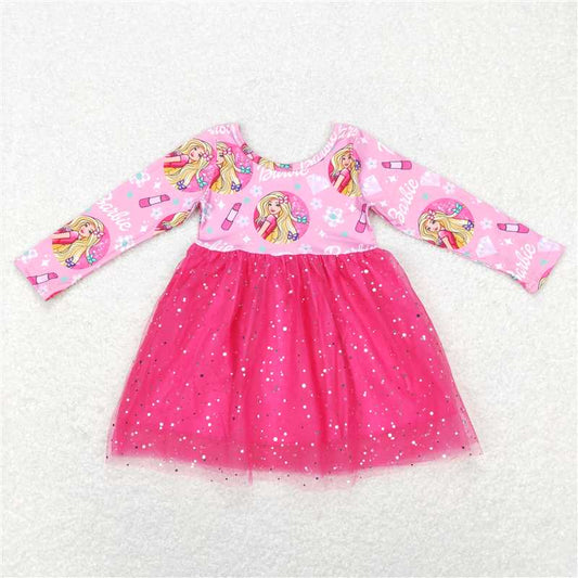 GLD0494  Baby Girls Valentines Doll Pink Tutu Knee Length Dresses