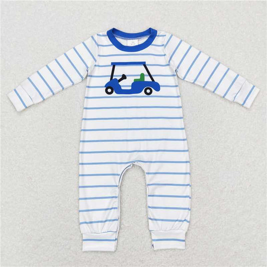 RTS LR0848 Sightseeing car blue and white striped long-sleeved jumpsuit